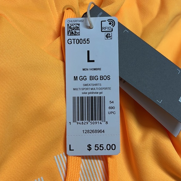 Adidas Game and Go Solar Gold Pullover Sweatshirt Hoodie Men's L Large - Picture 6 of 8